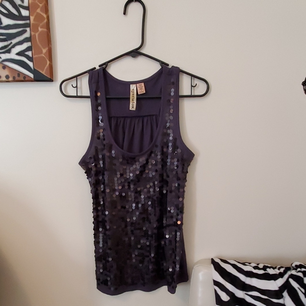 Sequin Tank top Black Med